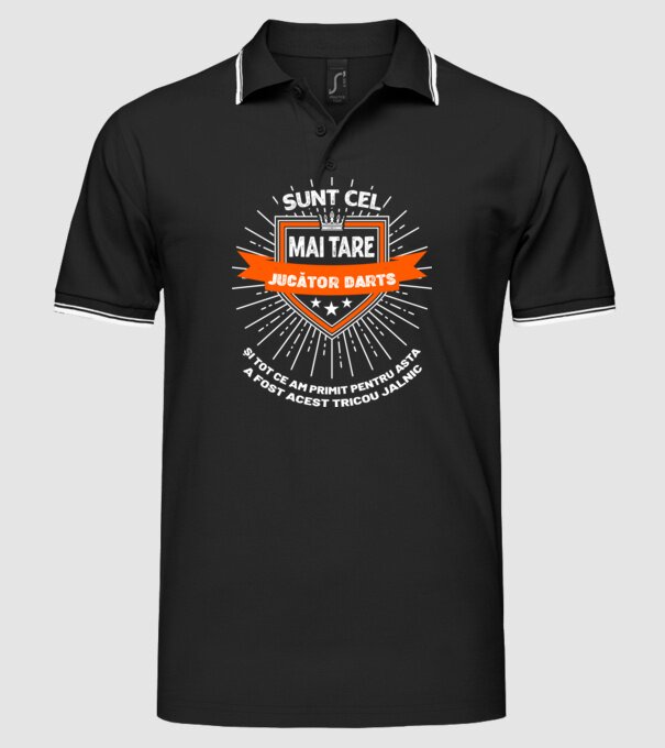 sunt cel mai tare jucător darts și tot ce am primit pentru asta a fost acest tricou jalnic model negru pe tricou