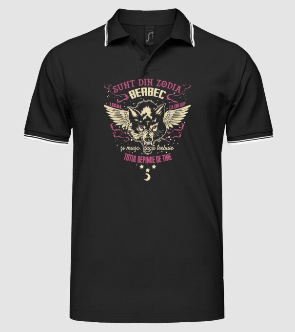 Berbec model negru pe tricou