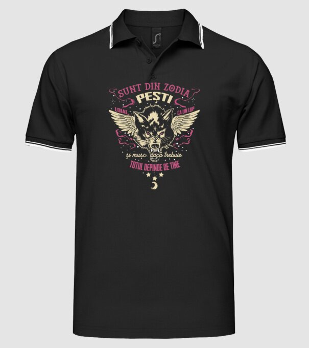 Peşti model negru pe tricou