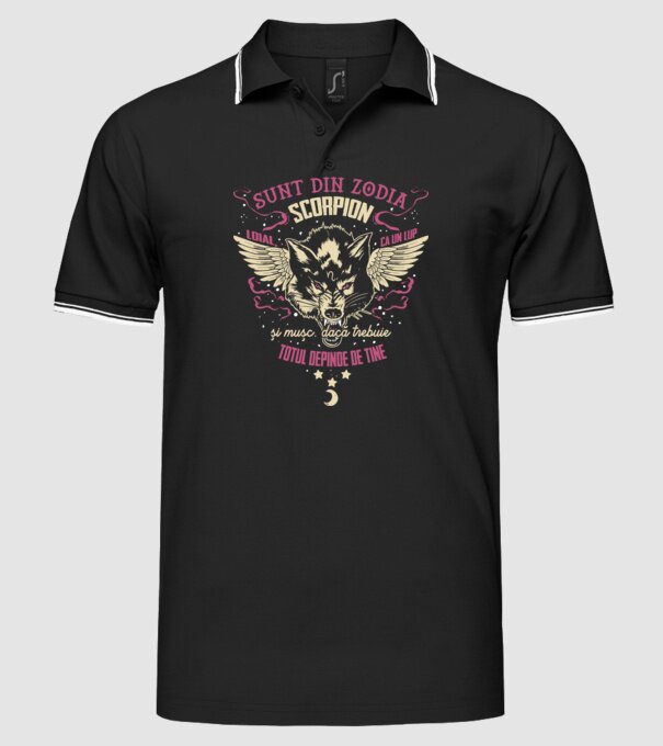Scorpion model negru pe tricou