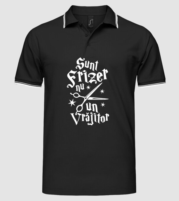 sunt frizer, nu un vrăjitor model negru pe tricou