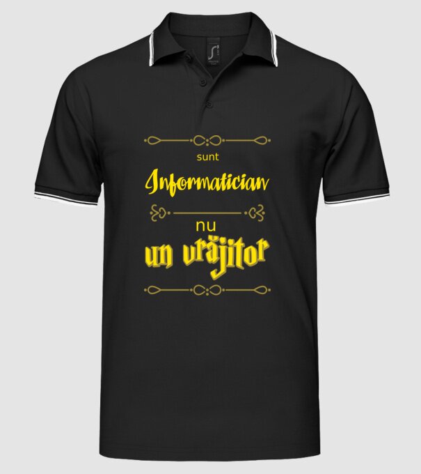 Sunt informatician, nu un vrăjitor model negru pe tricou