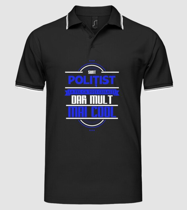 Sunt polițist, la fel ca toți ceilalți, dar mult mai cool model negru pe tricou
