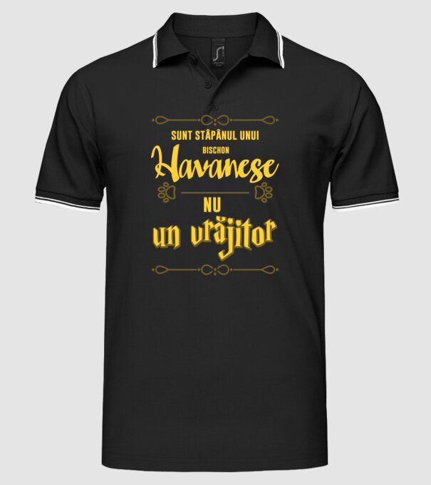 sunt stăpânul unui havanese, nu un vrăjitor model negru pe tricou