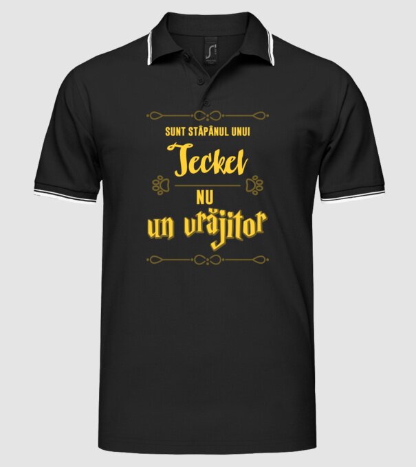 sunt stăpânul unui teckel, nu un vrăjitor model negru pe tricou