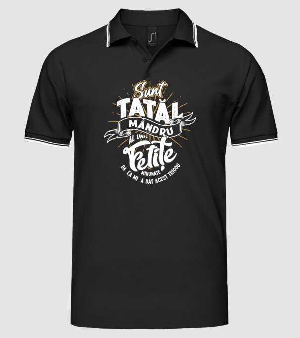 Sunt tatăl mândru al unei fetițe minunate - da, ea mi-a dat acest tricou model negru pe tricou