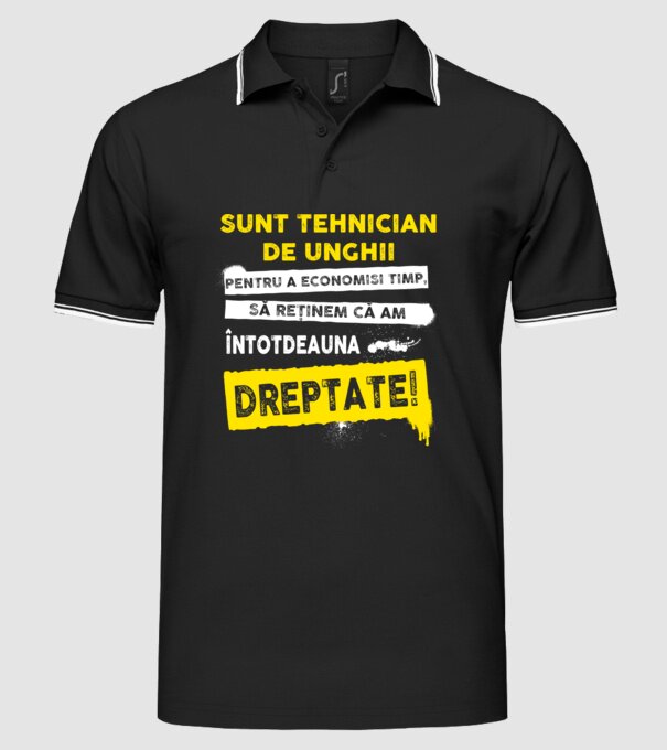 Sunt tehnician de unghii, pentru a economisi timp, să reținem că am întotdeauna dreptate! model negru pe tricou