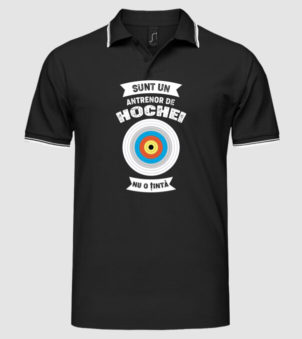 sunt un antrenor de hochei, nu o țintă model negru pe tricou