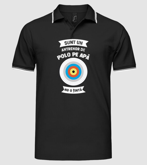 sunt un antrenor de Polo pe apă, nu o țintă model negru pe tricou