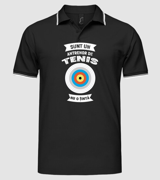 sunt un antrenor de tenis, nu o țintă model negru pe tricou