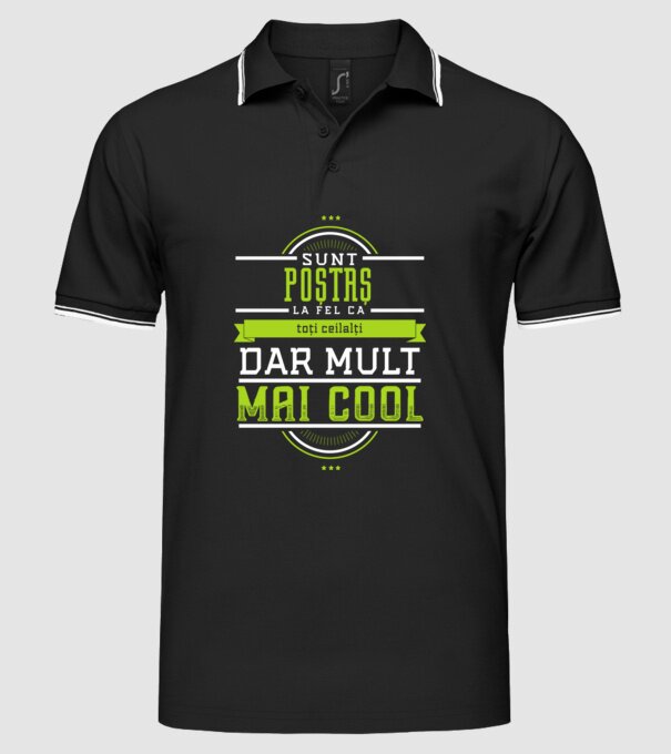 sunt un POȘTAȘ, la fel ca toți ceilalți, dar mult mai cool model negru pe tricou