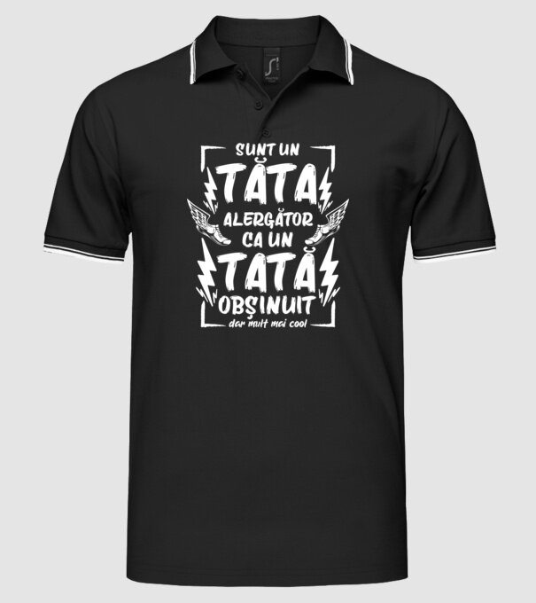 sunt un tată alergător, ca un tată obișnuit, dar mult mai cool model negru pe tricou