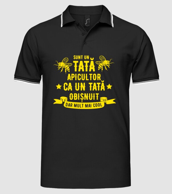 sunt un tată apicultor, ca un tată obișnuit, dar mult mai cool model negru pe tricou