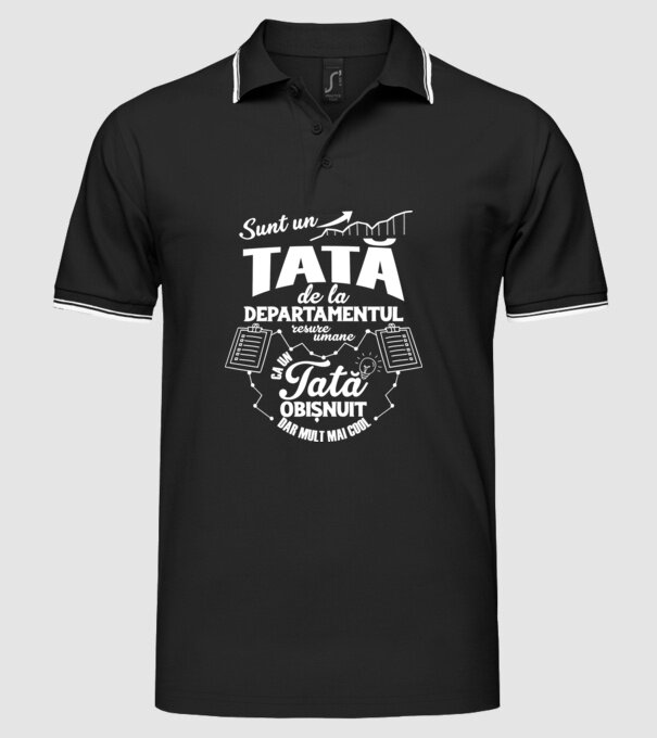 sunt un tată de la departamentul resurse umane, ca un tată obișnuit, dar mult mai cool model negru pe tricou