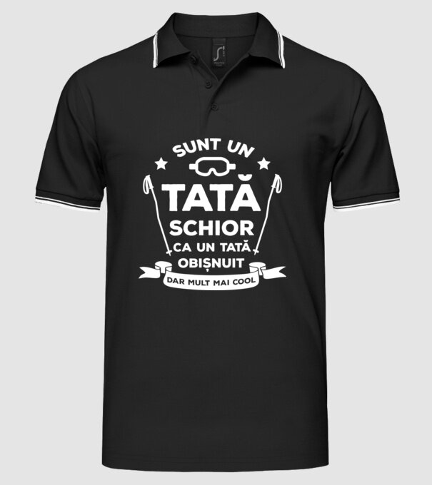 sunt un tată schior, ca un tată obișnuit, dar mult mai cool model negru pe tricou