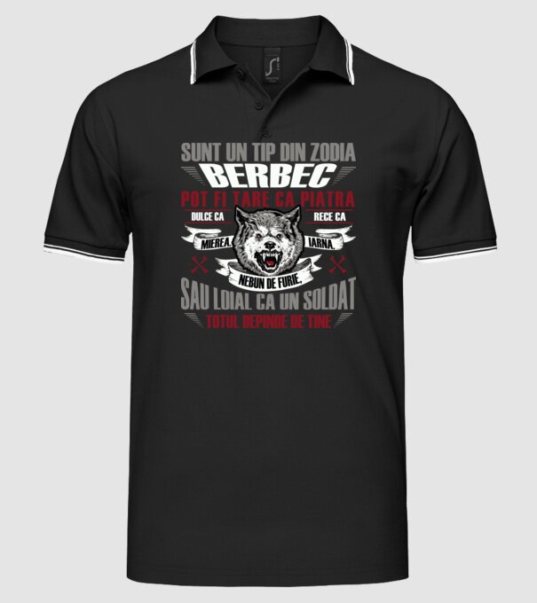 Sunt un tip din zodia Berbec model negru pe tricou