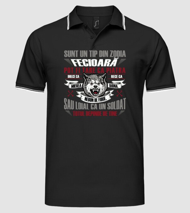 Sunt un tip din zodia Fecioară model negru pe tricou