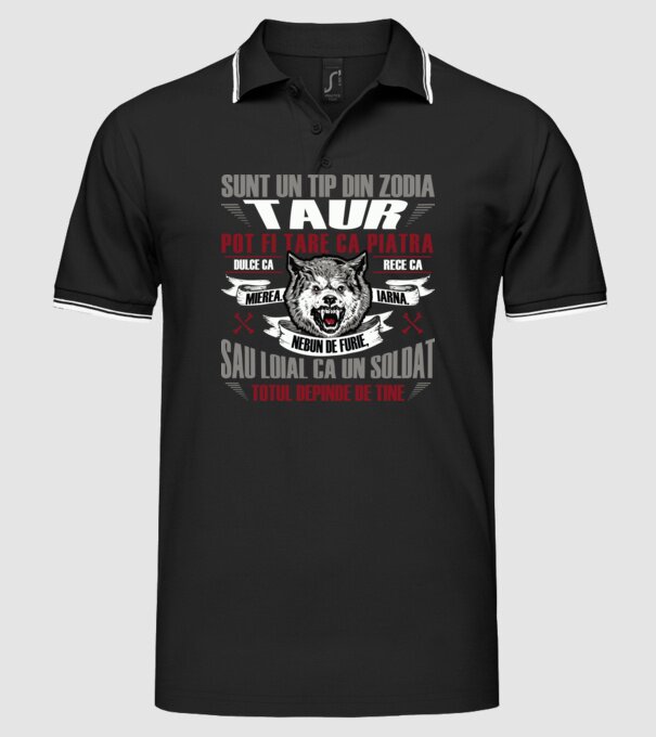 Sunt un tip din zodia Taur model negru pe tricou