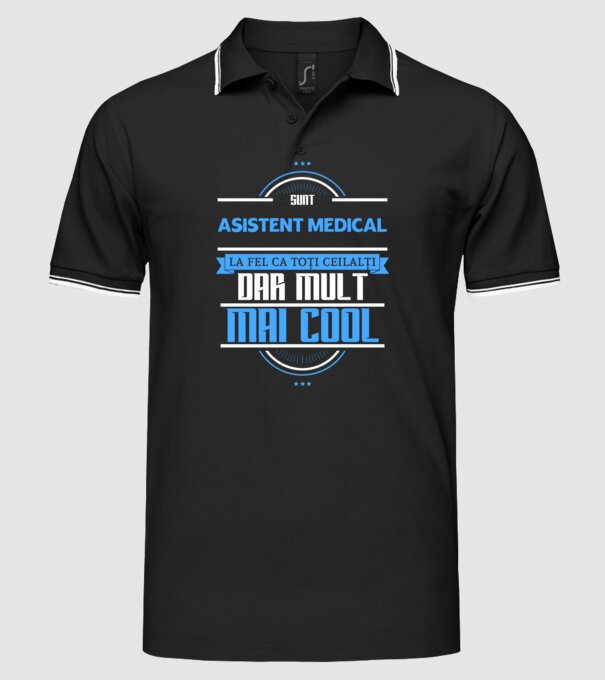 Sunt ASISTENT MEDICAL, la fel ca toți ceilalți, dar mult mai cool model negru pe tricou