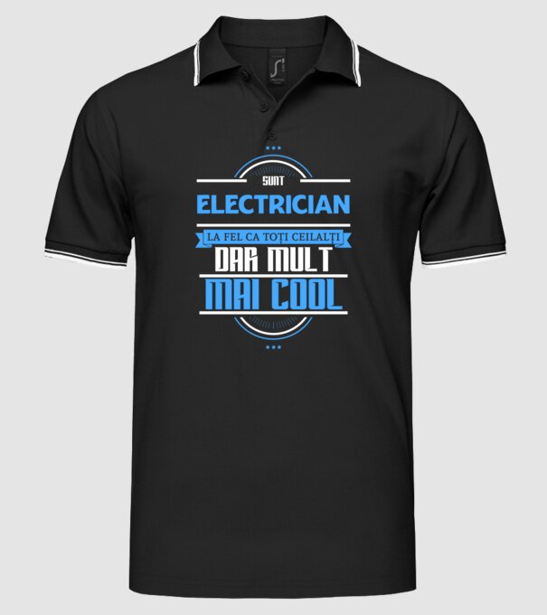 sunt electrician, la fel ca toți ceilalți, dar mult mai cool model negru pe tricou