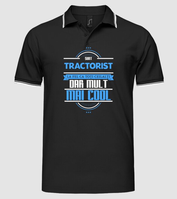 Sunt tractorist, la fel ca toți ceilalți, dar mult mai cool model negru pe tricou