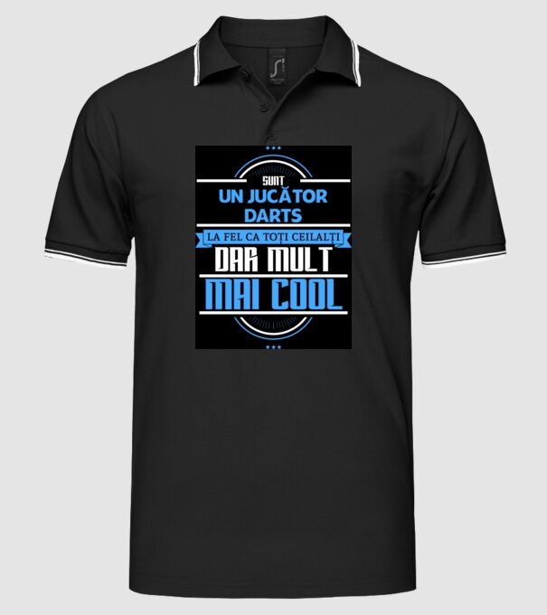 sunt un jucător darts, la fel ca toți ceilalți, dar mult mai cool model negru pe tricou