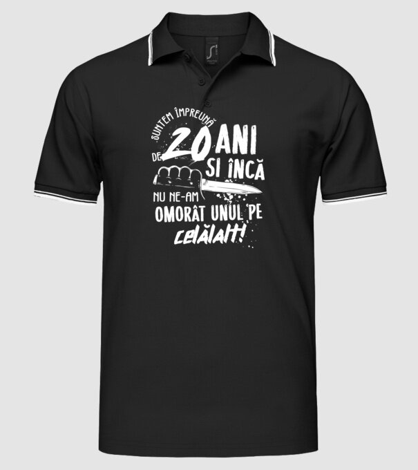 Suntem împreună de 20 ani model negru pe tricou