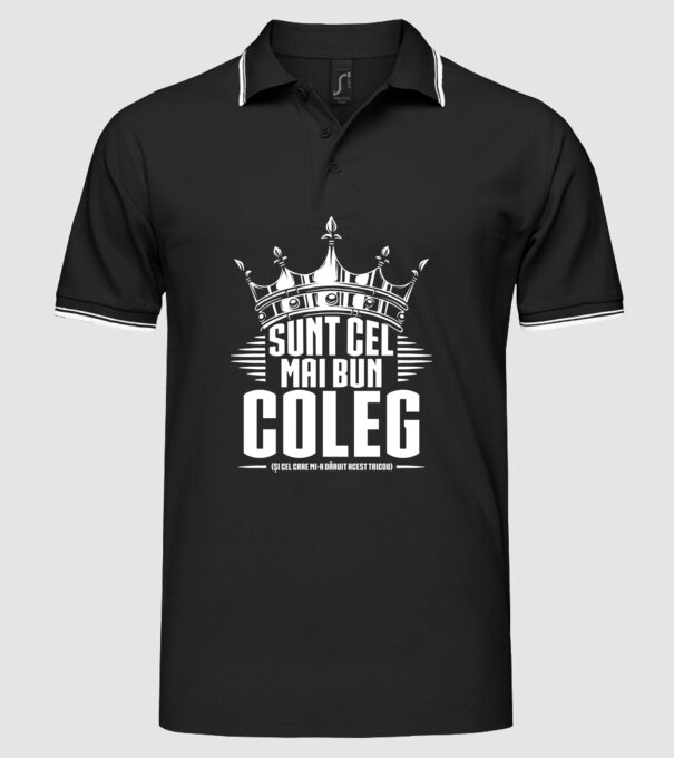 super coleg model negru pe tricou