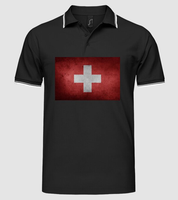 SWITZERLAND model negru pe tricou