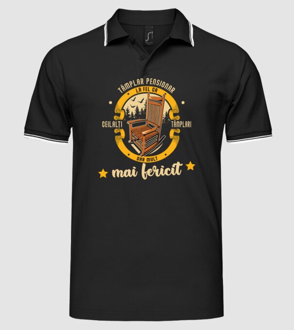 TÂMPLAR pensionar - la fel ca ceilalți tâmplari, dar mult mai fericit model negru pe tricou