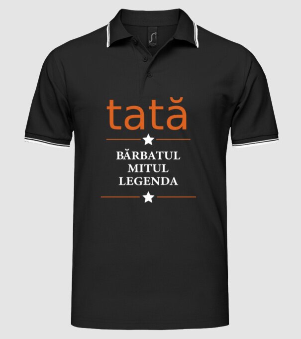 tată - bărbatul, mitul, legenda model negru pe tricou