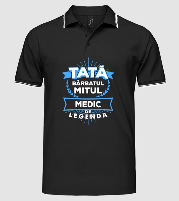 Tată - bărbatul, mitul, medic de legendă model negru pe tricou