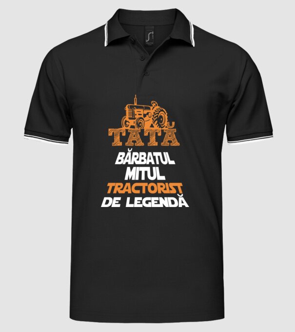 TATĂ - bărbatul, mitul, tractorist de legendă model negru pe tricou