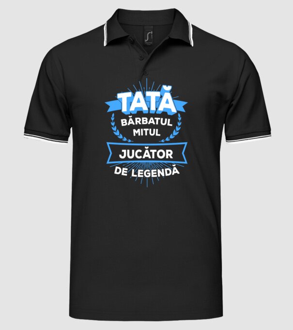 TATĂ - bărbatul, mitul, jucător de polo de legendă model negru pe tricou