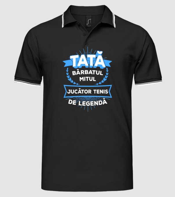TATĂ - bărbatul, mitul, jucător tenis de legendă model negru pe tricou