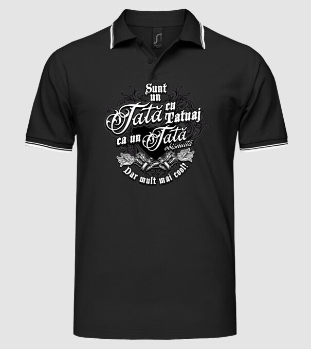 Sunt o mamă cu tatuaj, ca o mamă obișnuită, dar mult mai cool! model negru pe tricou