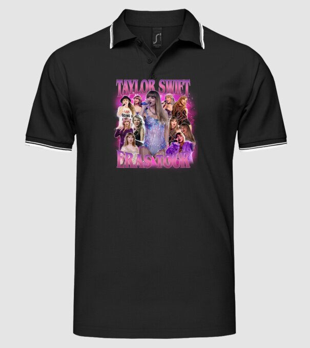 Taylor Swift ERAS bootleg 01 model negru pe tricou