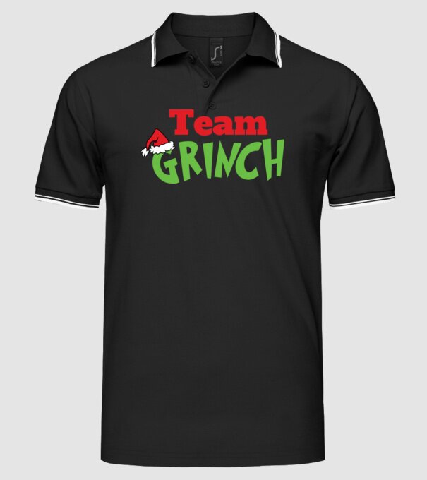 Team Grinch model negru pe tricou