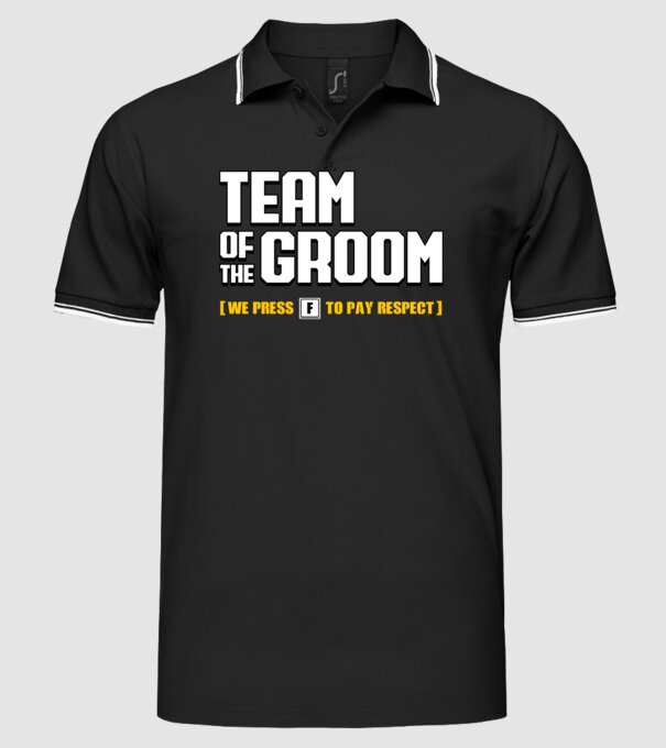 Team of the Groom model negru pe tricou