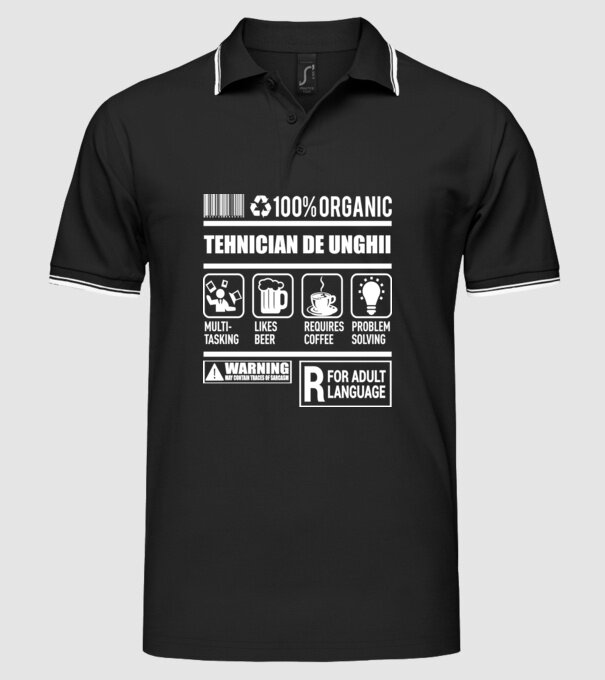TEHNICIAN DE UNGHII model negru pe tricou