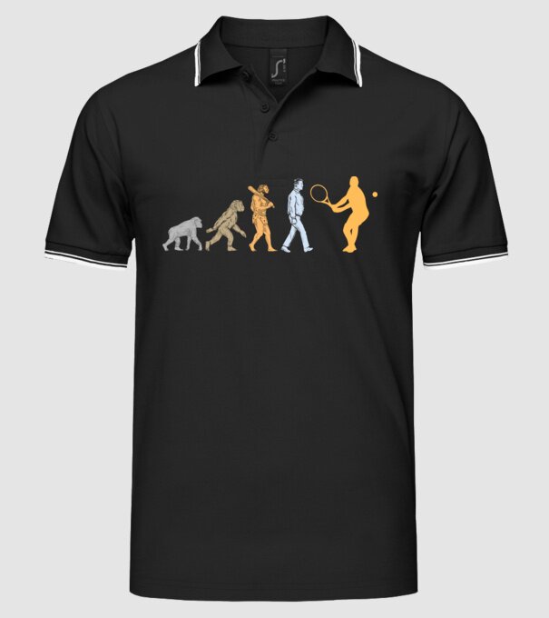 Tennis evolution model negru pe tricou