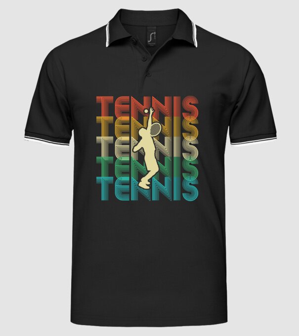 Tennis retro model negru pe tricou