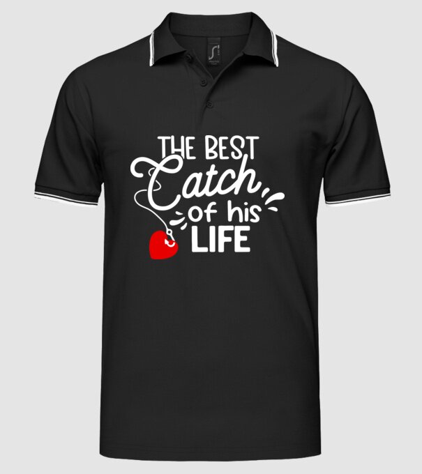 The best catch fehér model negru pe tricou