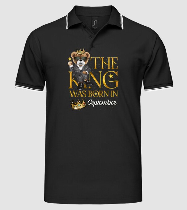 The king was born int SEPTEMBER model negru pe tricou