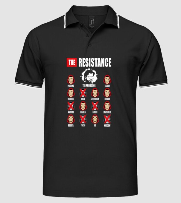 the resistance la casa de papel model negru pe tricou