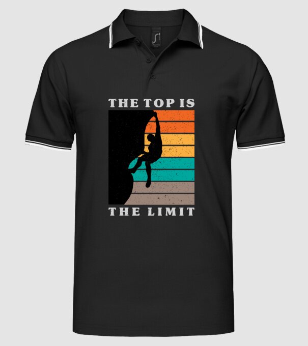 The Top is the limit model negru pe tricou