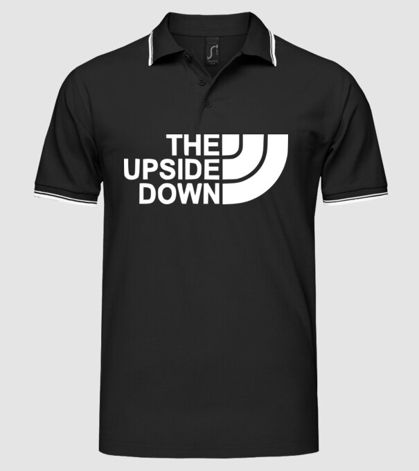 the upside down model negru pe tricou