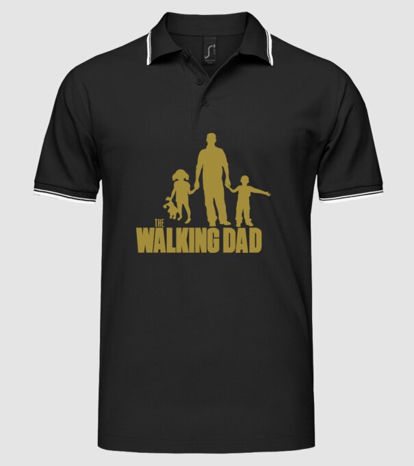 The Walking Dad model negru pe tricou