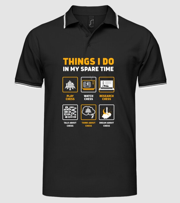 Things I do in my spare time model negru pe tricou