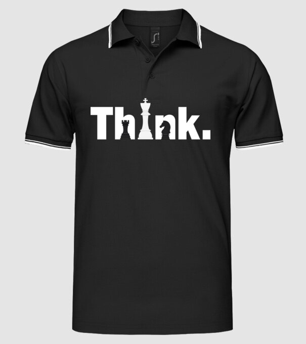 Think model negru pe tricou